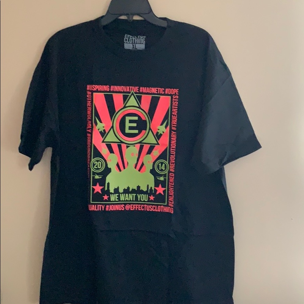Effectus clothing Mens black alien graphic t shirt size XL